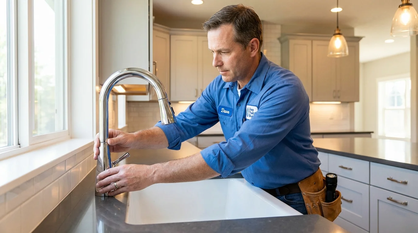 Kitchen faucet installation by Johns Plumbing LLC in Postville