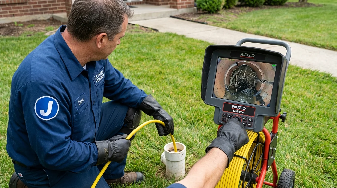 Sewer camera inspection being performed by Johns Plumbing LLC in Postville