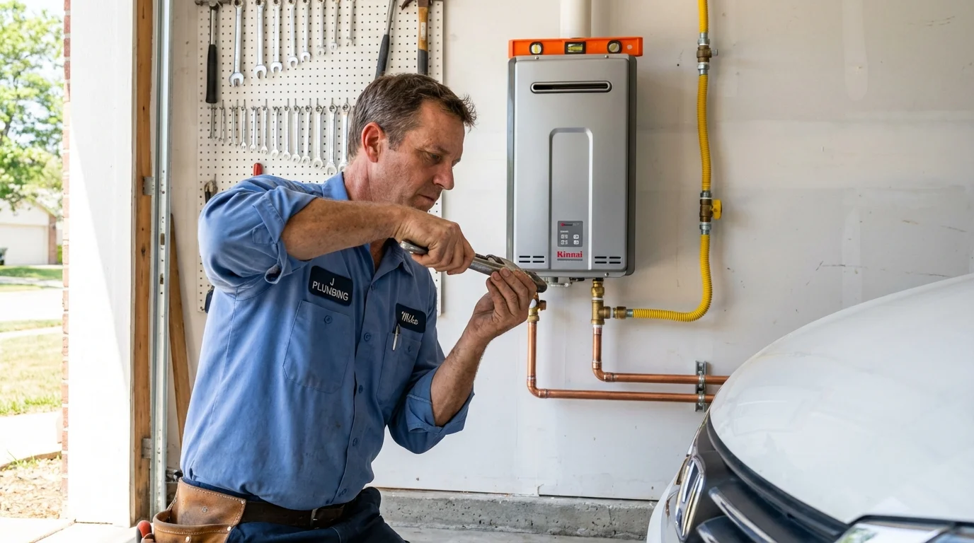 Tankless water heater installation by a Johns Plumbing LLC plumber in Postville